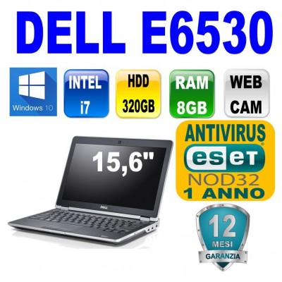 Dell E6530 i7-3520M 2.9 GHz 8Gb Hd 320GB 15.6" Win.10 Pro