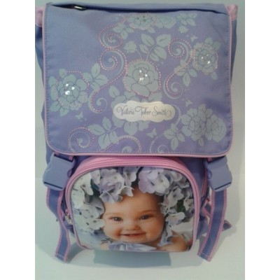 ZAINO VALERIE SCUOLA ELEMENTARE ESTENSIBILE LILLA STRASS ORIGINALE 