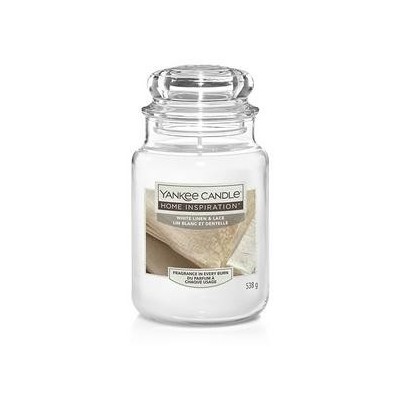 WHITE LINEN & LACE LARGE JAR