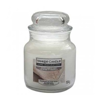 WHITE LINEN & LACE SMALL JAR