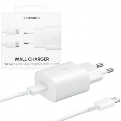 Caricabatteria Originale Samsung EP-TA800XWE 25W con Cavo