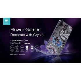 Cover Swarovski Crystal Bloosom per iPhone X Silver