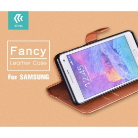 Cover a Libro in Pelle Marrone Fancy per Samsung J5 2016
