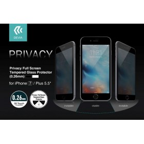 Pellicola Vetro temperato Full Privacy iPhone 7 Plus Nera