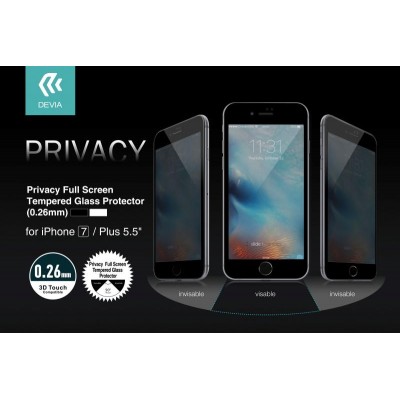 Pellicola Vetro temperato Full Privacy iPhone 7 Plus Nera