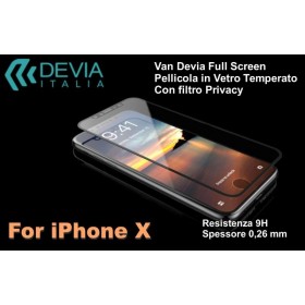 Pellicola Vetro Temperato Full Screen Privacy per iPhone X