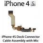 Connettore Carica e Microfono Flat per iPhone 4S Nero