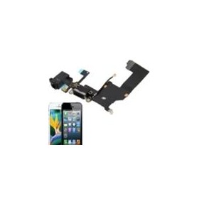 Basetta Connettore Carica Audio cavo flat per iPhone 5 Nero