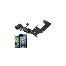 Basetta Connettore Carica Audio cavo flat per iPhone 5 Bianc