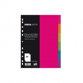 INTERCALARE DIVISORIO A4 6TASTI TINTA UNITA PPL 98670 [10PZ]