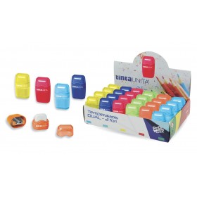 TEMPERINO CONTENITORE 2 FORI CON GOMMA TINTA UNITA 41768 [24PZ]